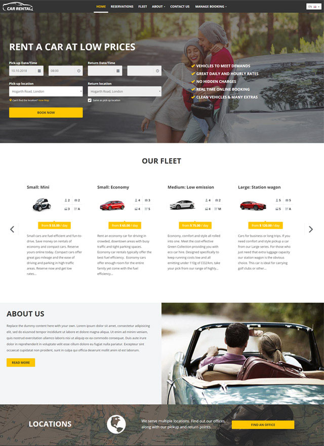 VEVS Car Rental Website